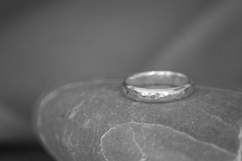 Hammered D Shaped Ring