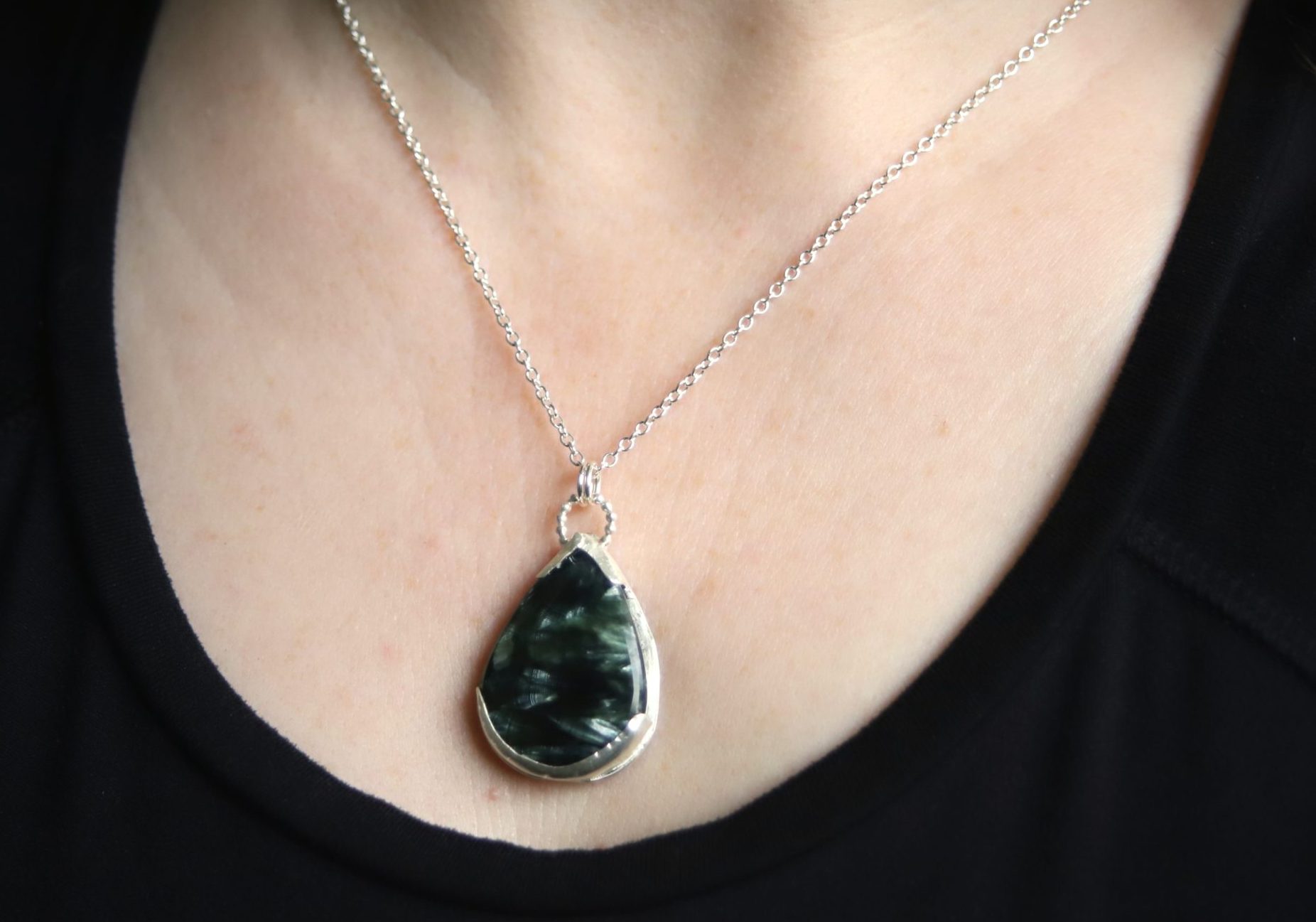 Seraphinite Teardrop Pendant